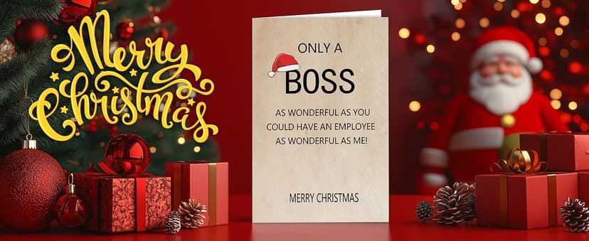 Ziwenhu Happy Christmas Card for Boss from Group, Merry Christmas Holiday Card, Boss Gifts for Women Men, Gift for Lady, Xmas Cards Gift Ideas for Female Male…