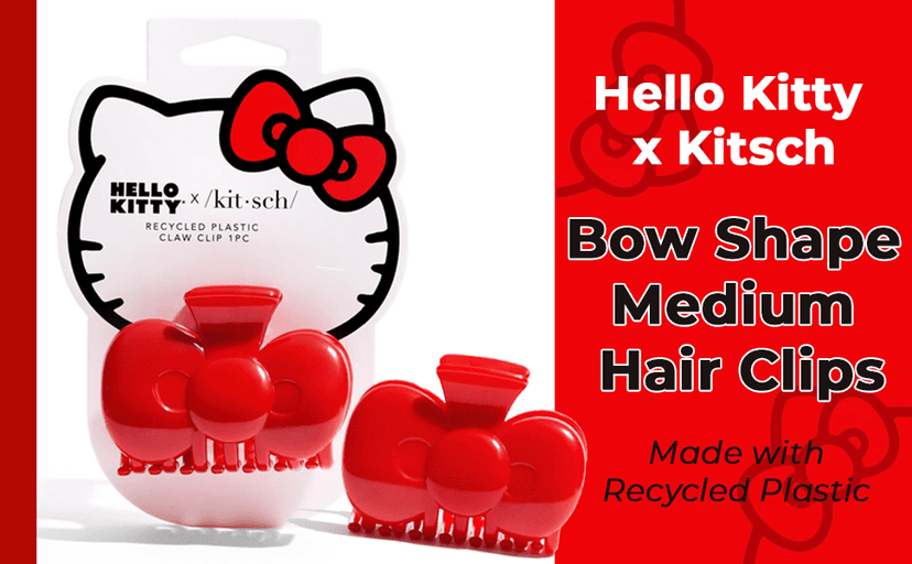 Hello Kitty x Kitsch Hair Clips for Women - Durable, Strong Hold All Day, Cute Claw Clips, Hello Kitty Stuff for Girls | Ideal Gifts for Women - Red Bow Shape, 1pc