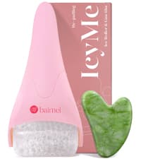 BAIMEI IcyMe Ice Roller for Face and Gua Sha Facial Tool Set, Ice Face Roller Reduces Puffiness Relieves Migraines Skin Care Tools, Self Care Gift for Women - Pink