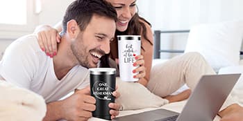 Wedding Anniversary for Couple Friend Lovers Cups Stainless Steel Wine Tumbler Travel Mug with Straw and Lid,2 Pack (4.blackwhite)