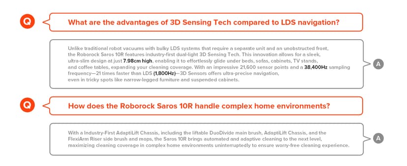 roborock Saros 10R Robot Vacuum and Mop, 22,000 Pa Suction, Zero-Tangling, 3.14’’ Ultra Slim, FlexiArm Riser Technology for Carpet & Floor, Corner & Edge Cleaning, Self-Emptying, Hot Air Drying, Black
