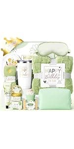 Birthday Gifts for Women Self Care Friendship Gifts, Vanilla Relaxing Spa Gifts Basket Care Package w/ Luxury Flannel Blanket 20 Oz Tumbler, Unique Mothers Day Gift Idea for Mom Her Friend Sister Wife