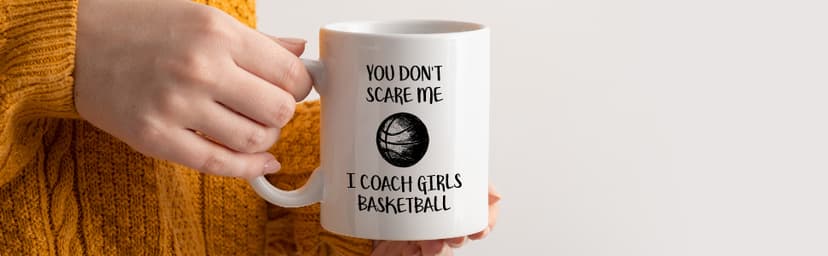Retreez Funny Mug - Don't Scare Me I Coach Girls Basketball 11 Oz Ceramic Coffee Mugs - Funny, Sarcasm, Sarcastic, Motivational, Inspirational birthday gifts for friends, coworkers, sis bro dad mom