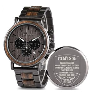 2win Engraved Wooden Watch for Boyfriend My Man Fiancé Husband Customized Personalized Wood Watches for Men Birthday Anniversary Personalized Watch