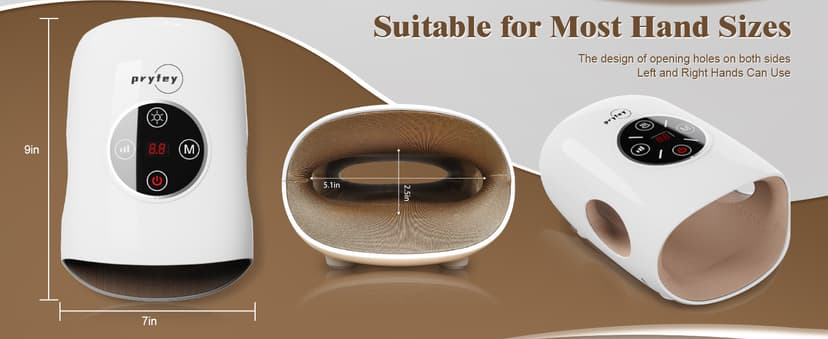 Hand Massager, 9 Modes 9 Intensities Hand Massage, Cordless Hand Massager for Arthritis and Carpal Tunnel, Gift for Christmas Men Women Parents Relaxation at Office,White