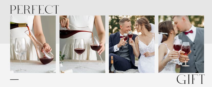 AW BRIDAL Mr and Mrs Wine Glasses and Decanter Set, Wedding Bridal Shower Engagement Gift for Couples 2025, Wedding Glasses for Anniversary Bride Bachelorette with Wood Keepsake Box