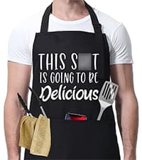 Miracu Funny Cooking Aprons for Men Husband - Christmas, Santa, Birthday Funny Male Gifts for Mens Best Friend, Gifts for Male Friends Guy Boyfriend Chef Man Him - Grilling Grill BBQ Apron w/Pockets