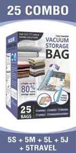 20 Pack Vacuum Storage Bags, Space Saver Bags (4 Jumbo/4 Large/4 Medium/4 Small/4 Roll) Compression for Comforters and Blankets, Sealer Clothes Storage, Hand Pump Included