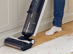 Tineco Floor ONE S5 Smart Cordless Wet Dry Vacuum Cleaner and Mop for Hard Floors, Digital Display, Long Run Time, Great for Sticky Messes and Pet Hair, Space-Saving Design, Blue