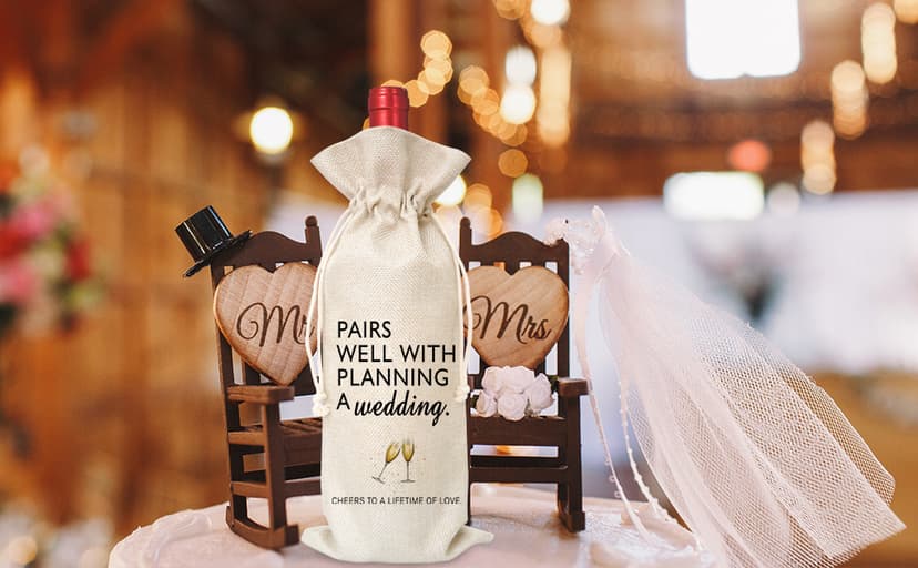 Wine Bag Wedding Gift for Mr and Mrs - Engagement Gift J14