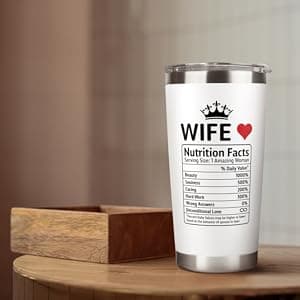 Gifts for Wife - Wife Gifts from Husband - Wedding Anniversary for Women, Valentines, Birthday Gift Ideas, Mothers Day, Christmas Gift for Her - Romantic Cup for Her - 20 Oz White Tumbler