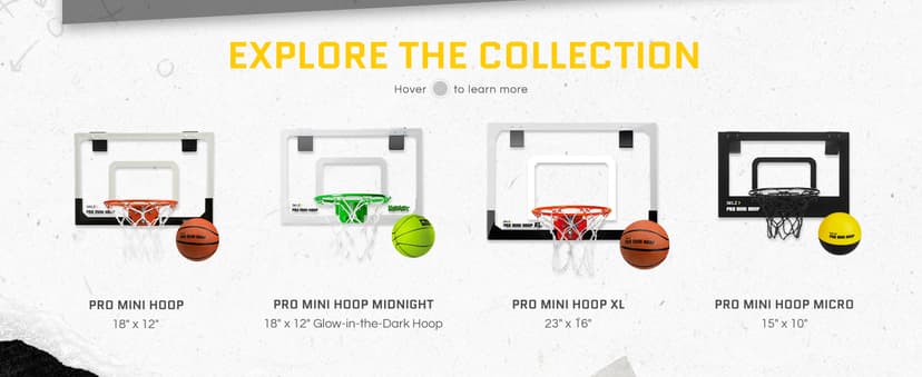 SKLZ Pro Mini Indoor Basketball Hoop - Over The Door – Portable - Great For Home, Dorms, Offices, and Gifts