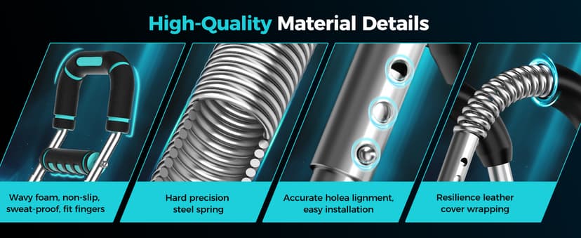 Twister Arm Trainer, Adjustable 5 Resistance Levels (40-130 lbs) Chest & Arm Workout Equipment for Men & Women, Ergonomic Home Gym Strength Trainer with Anti-Slip Handles & Carry Bag