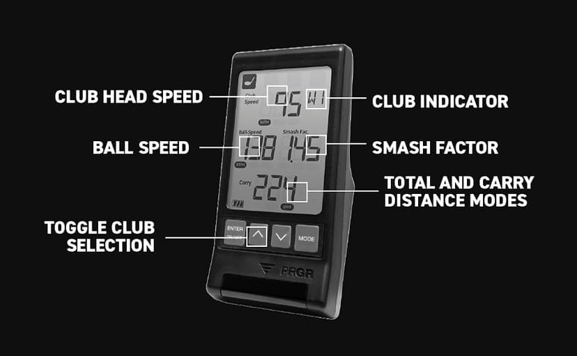 HS 130-A Portable Golf Launch Monitor | Doppler Radar Measures Club & Ball Speed, Smash Factor, Total & Carry Distance | Tracks Swing Speed Training Aids