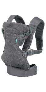 Infantino Flip 4-in-1 Convertible Baby Carrier, Adjustable, Ergonomic Babywearing, Registry Essential, Baby Carrier for Newborn to Toddler, Gray