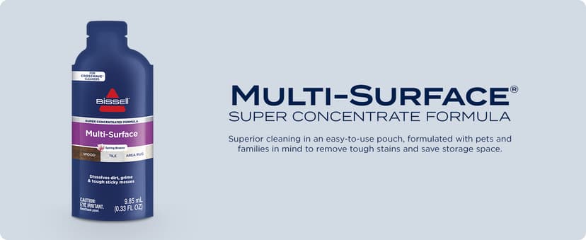 Bissell Crosswave Cordless Plus, Wet Dy Vacuum w/FurFinder Headlights + Super Concentrate Multi Surface Formula for Sealed Hard Surfaces and Area Rugs