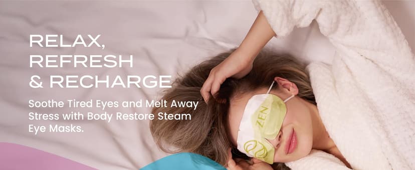 Body Restore Heated Eye Mask for Dry Eyes 5 Pack - Self Heating Warm Compress, Christmas Stocking Stuffers, White Elephant, Birthday Gifts for Women, Men, Stye Eye Treatment, Relaxation - Variety