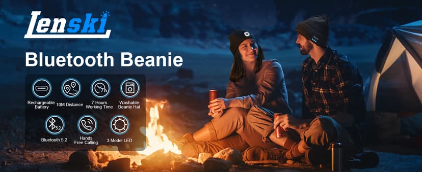 Lenski Stocking Stuffers for Men Adults, Dad Gifts for Men, Bluetooth Beanie Hat for Mens, Mens Gifts for Dad Him Grandpa