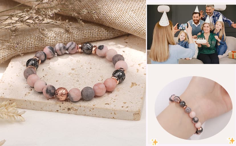 Yiyang 13th 16th 18th 21st 25th 30th 35th 40th 45th 50th 60th 65th 70th 75th 80th Birthday Gifts for Women, Natural Stone Bracelet Birthday Gifts for Women Mom Daughter Grandma Sister Coworker