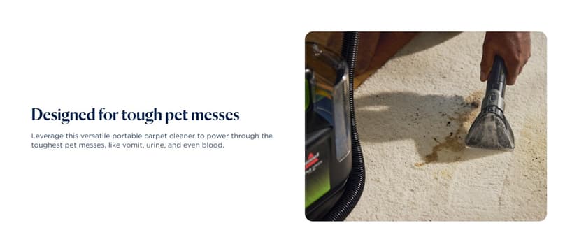 BISSELL® Little Green® Max Pet Portable Carpet and Upholstery Deep Cleaner, Car/Auto Detailer, with Self-Cleaning Tough Stain Tool and Pet Hair Removal Tool (3860)