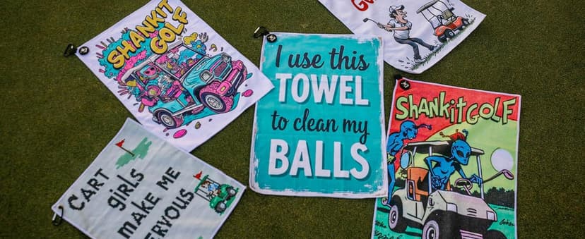 SHANKITGOLF Golf Towel for Golf Bag Microfiber with Clip, Funny Cleaning Cloth for Balls & Clubs, Premium Accessories, Gift for Men, Golfers, Dad