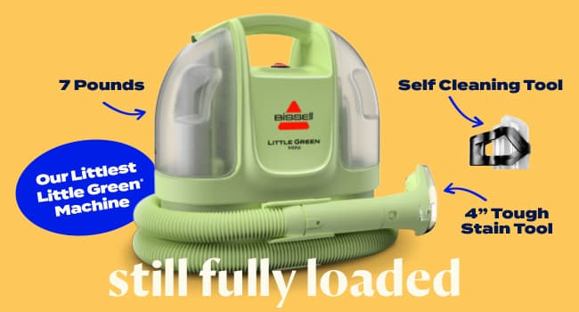 BISSELL Little Green Mini Portable Carpet and Upholstery Deep Cleaner, Car/Auto Detailer, with HydroRinse Self-Cleaning Tool and 4" Tough Stain Tool, Tea Green, 4075