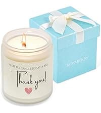 Thank You Gifts for Women, Men, Hostess, Couple, Appreciation Gifts for Teacher Coworker Employee Boss - a Little Candle to Say A Big Thank You, Lavender Scented Candle with Gift Box