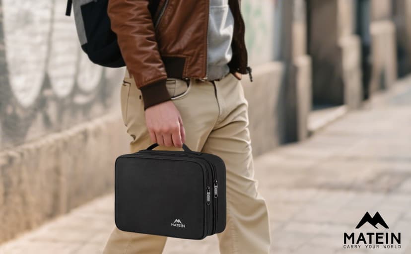 MATEIN Electronics Organizer Travel Case, Water Resistant Cable Organizer Bag for Travel Essentials, Gifts for Men, Storage Bag for Camera Accessories, Phone, Cord & Tablet, Black