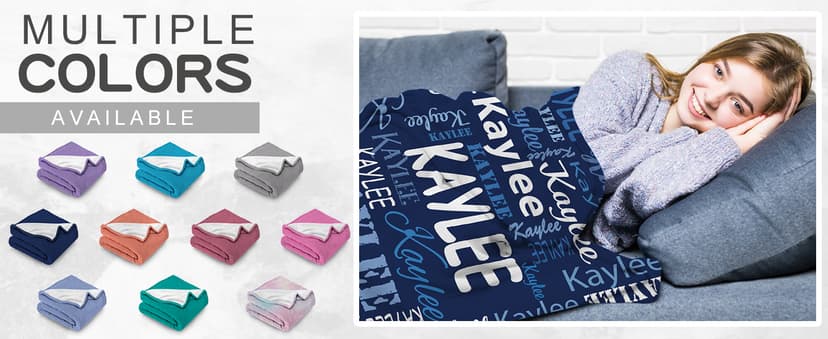 Ships Next Day, Personalized Blankets and Throws Custom Blanket with Name Customized Flannel Blanket for Kids Christmas Blanket Gifts for Teen Girls Boys