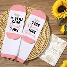 Happy Retirement Gift for Woman 2025, Funny Retirement Gifts for Women Coworkers, Cool Retired Gifts for Retirees Women Teacher Nurse Boss Friend Mom Grandma, Farewell Leaving Gift w/ Canvas Tote Bag