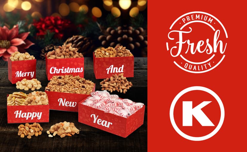 Christmas Gift Baskets - 6 Tier Indulgence Nuts Gift Basket Tower with Filled With Snacks & Nuts - Gourmet Food christmas Gift for Men & Women.