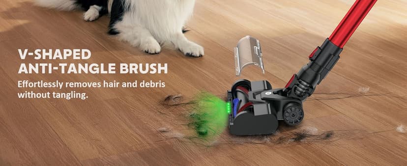 Cordless Vacuum Cleaner, 500W 45Kpa 60Mins Stick Vacuum Cleaner for Home, Self-Standing Vacuum with 1.5L Dust Cup and HEPA Filter, Anti-Tangle Brush for Hardwood Floors, Carpets, and Pet Hair
