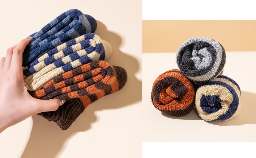 YZKKE 3Pack Mens Super Thick Wool Warm Socks - Soft Comfort Casual Crew Winter Socks