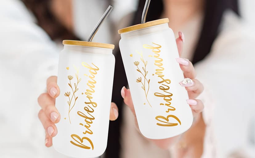 Bridesmaid Proposal Gifts, Bridesmaids Proposal Box Gifts for Wedding Day, Gift for Bridesmaids, Will You Be My Bridesmaid Gift with 16oz Glass Candle Hand Cream (10PCS)