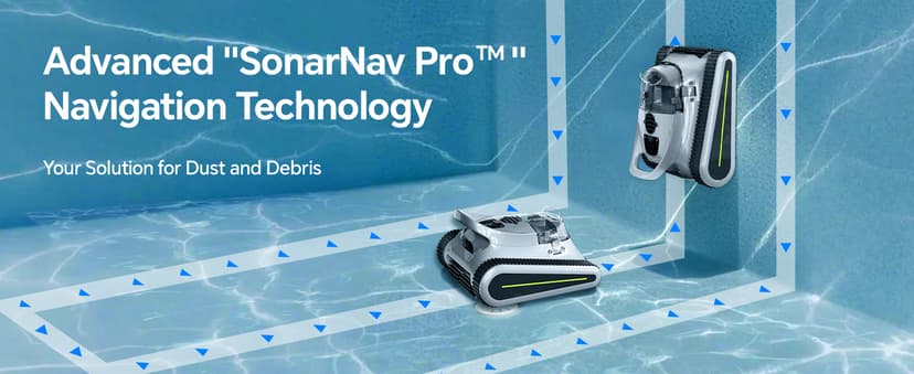 Cordless Robotic Pool Cleaner -Pool Vacuum 180W Brushless Motor, 45,000Pa Suction, Wall Climbing, Sonar Navigation, 3 Modes Automatic Pool Robot for Inground & Above-Ground Pools Up to 2150 Sq. Ft.