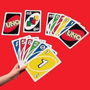 Mattel Games Giant UNO Card Game for Kid, Adult & Families, Color Blind Accessible & Customizable Large Deck