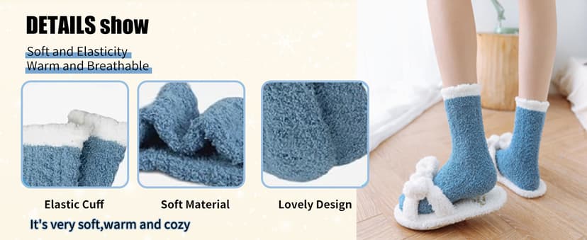 Womens Winter Fuzzy Socks Cozy Fluffy Sock Warm Fuzzy Christmas Socks for Women