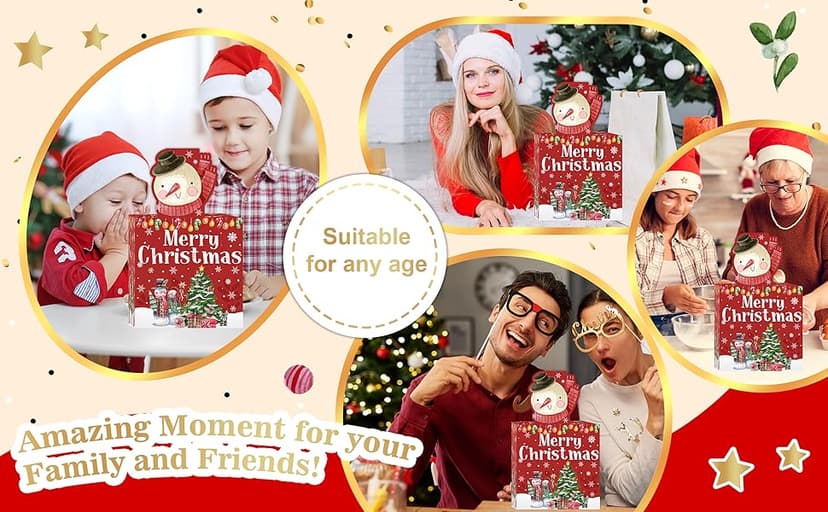 Christmas Party Gifts, Christmas Money Box for Cash Pull, Christmas Money Pull Box with Snowman Card and Transparent Bags, Christmas Money Pull Box, Christmas Money Pull Box for Kids Adults