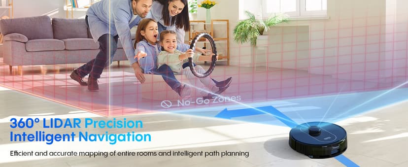 Robot Vacuum and Mop with Self-Empty Base: 5000Pa Suction, LiDAR Navigation, Smart Obstacle Avoidance, Home Mapping, No-Go Zone, 60-Day Hands-Free, Idear for Homes with Pets, Carpet & Hard Floors