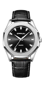 CRRJU Men's Fashion Luxury Stainless Steel Watches for Men Business Auto Date Chronograph Analog Quartz Wristwatches