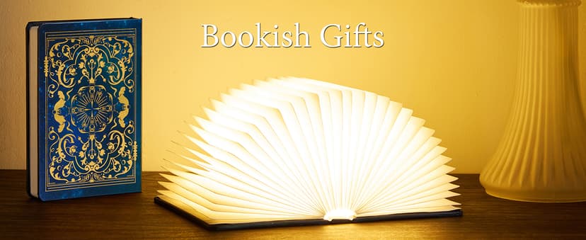 Book Lovers Gifts BookLamp - 5 Color Lights, 1200mAh Battery, Foldable Paper Lamp as Book Decor & Accessories, Hot Foil Cover Design, Unique Gifts for Women or Friends & Christmas