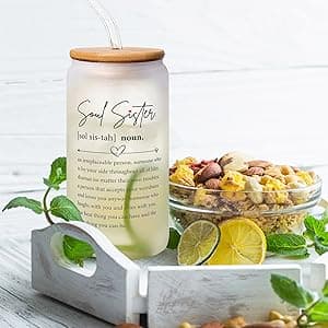 Friendship Gifts for Women Friends, Gifts for Friends Female, Gifts for Best Friend - Gifts for Sister - Sister Birthday Gifts - Galentines Day, Valentines Gifts for Friends - 16 Oz Can Glass