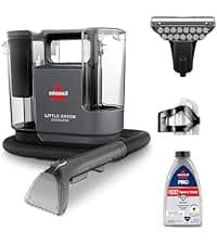 BISSELL Little Green Mini Portable Carpet and Upholstery Deep Cleaner, Car/Auto Detailer, with HydroRinse Self-Cleaning Tool and 4" Tough Stain Tool, Tea Green, 4075