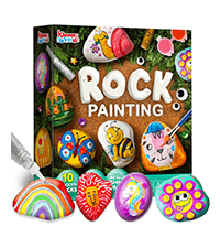 JOYIN Rock Painting Kit for Kids, Arts and Crafts for Girls & Boys Ages 6-12, DIY Supplies for Painting Rocks, Easter Craft Kits Art Set, Toddler Birthday Christmas Presents, Family Indoor Activity
