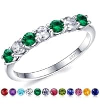 Iefil Christmas Gifts for Wife Women - 925 Sterling Silver Double Birthstone Necklace, Anniversary Birthday Gifts for Women, Jewelry Gift for Wife Girlfriend Mom Her