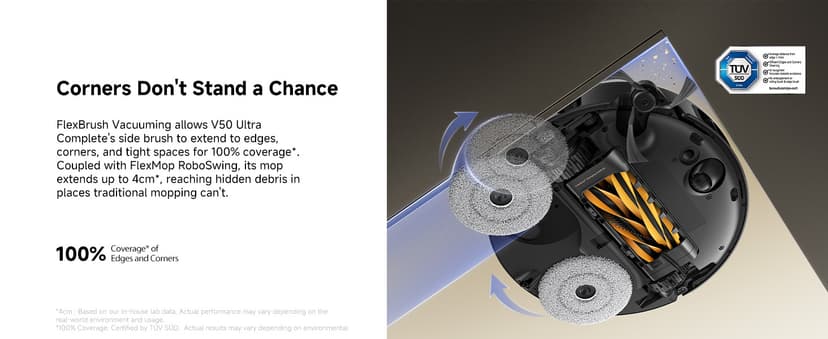 Mova V50 Ultra Complete Robot Vacuum and Mop Self-Cleaning, 24,000 Pa Suction, Liftable Navigation with Obstacle Overcoming and Warm Water Mopping with DuoSolution System Designed for Pets, Black