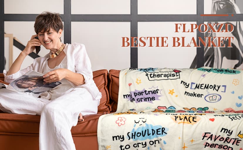 Best Friend Birthday Gifts for Women, Best Friends Blanket, Bestie Gift for Women, Friendship Gifts for Woman, Bestie Birthday Gift for Woman Friendship, Yellow Throw Blanket 60”x50” Inches