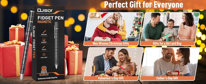 Gifts for Men Fidget Pen, Stocking Stuffers for Teens, White Elephant Gifts for Adults, Anniversary Birthday Gift for Men Him Husband Teenage Boy Brother, Mens Gift for Christmas Multifunction Pen