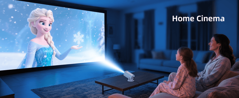 Mini Projector with WiFi and Bluetooth, Portable Movie Projector with 180° Rotatable, 1080P HD Supported, Auto Vertical Keystone, Compatible with Smartphone, TV Stick, Laptop, HDMI, USB