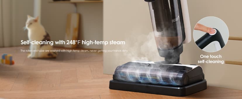 Tineco iFLOOR 5 Steam Wet Dry Vacuum All-in-one, Steam Mop Hardwood Floor Cleaner Great for Sticky Messes, 248℉ High-Temp Steam, Self-Cleaning with steam